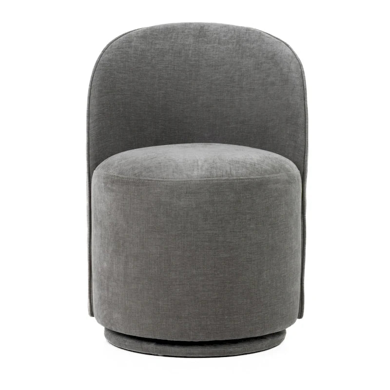 Chaise de salle à manger pivotante en tissu gris tourterelle moderne