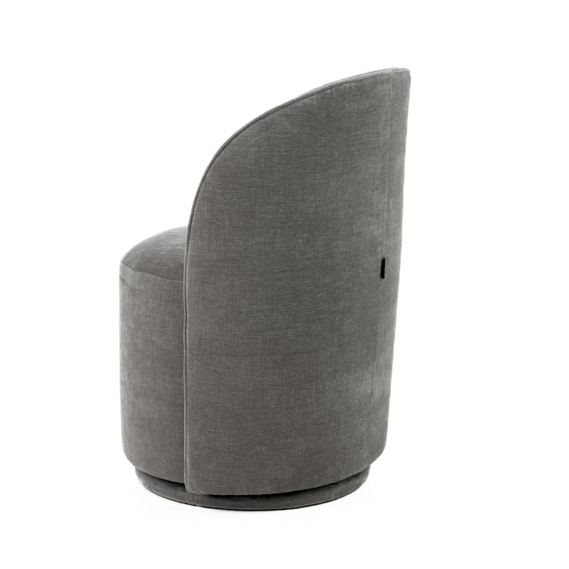 Chaise de salle à manger pivotante en tissu gris tourterelle moderne
