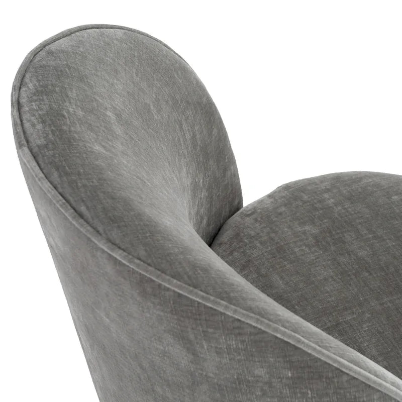 Chaise de salle à manger pivotante en tissu gris tourterelle moderne