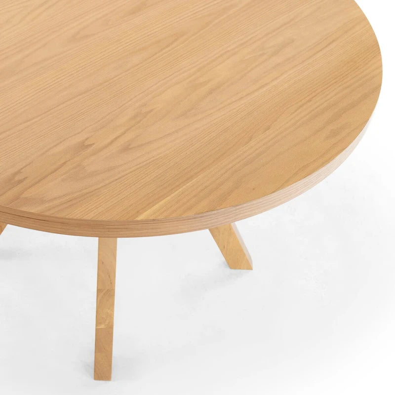 Table à manger ronde en bois de 48 po - Naturel - 48Wx48Dx30H